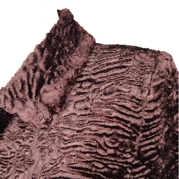 Kate Hill Curly Brown Lambs Fur Jacket size 16 Fitted Boxy - Picture 4 of 7